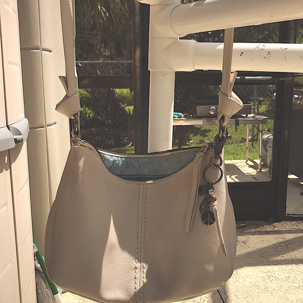 The Sak Cream Pebbled Leather Hobo